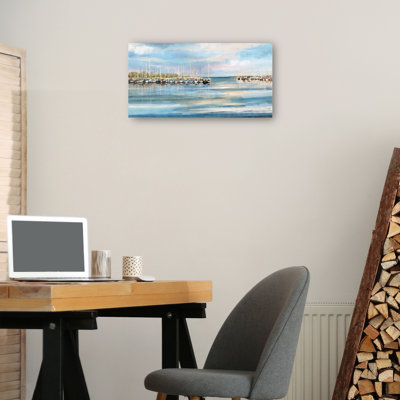 Blue Harbor by Studio Arts Canvas Art Print