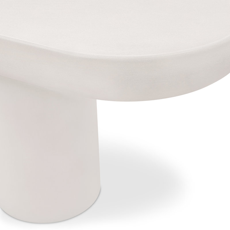 Ansel Stone Garden Bench, Cream, 19.29"H x 68.11"W x 15.75"D