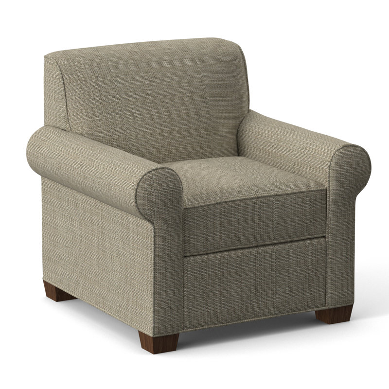 Finn Upholstered Armchair, Montana Walnut, Kanji Putty