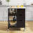 Ariayah Solid Wood Top Kitchen Island Cart with Wheels  & Drawers-1767858143