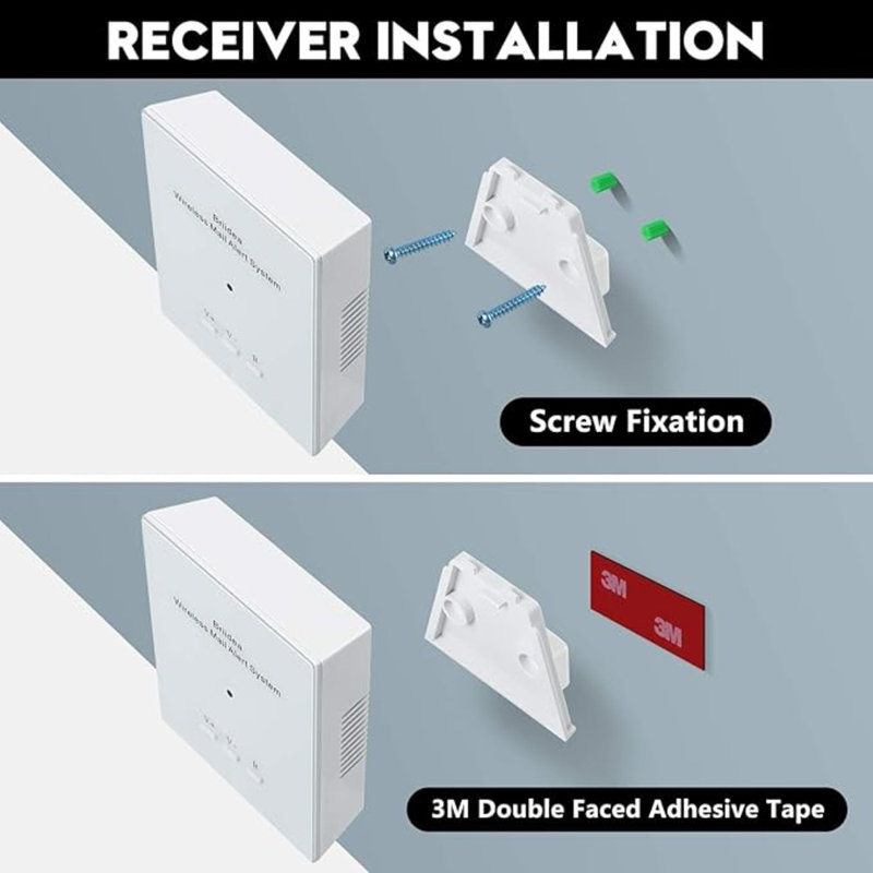 Mailbox Alarm, Briidea 500Ft Wireless Mailbox Alert With LED Light Flashing And Sound Reminders