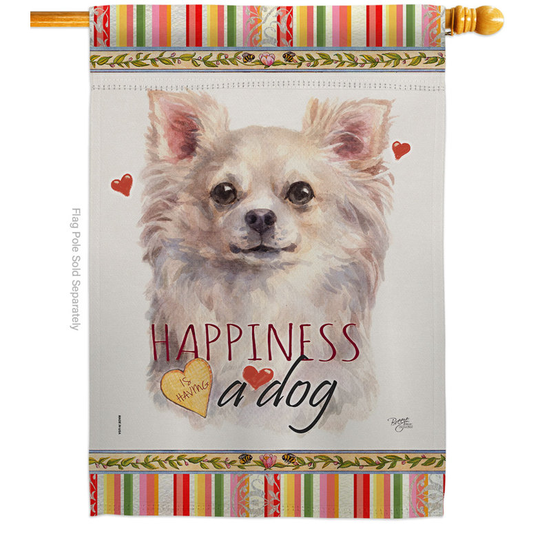 Bannière de décoration décorative recto-verso noire pour chien «Happiness House» 28 x 40 pouces, H 40 po x l 28 po