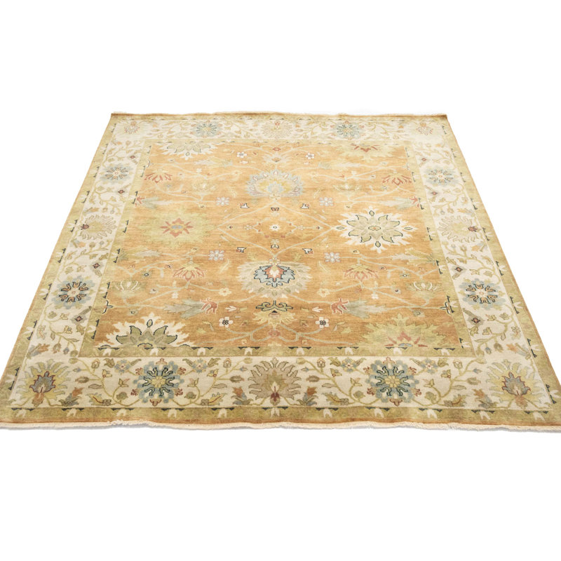 Tapis carré rouille Osh Chobi, Orange rouillé, Carré 8 pi