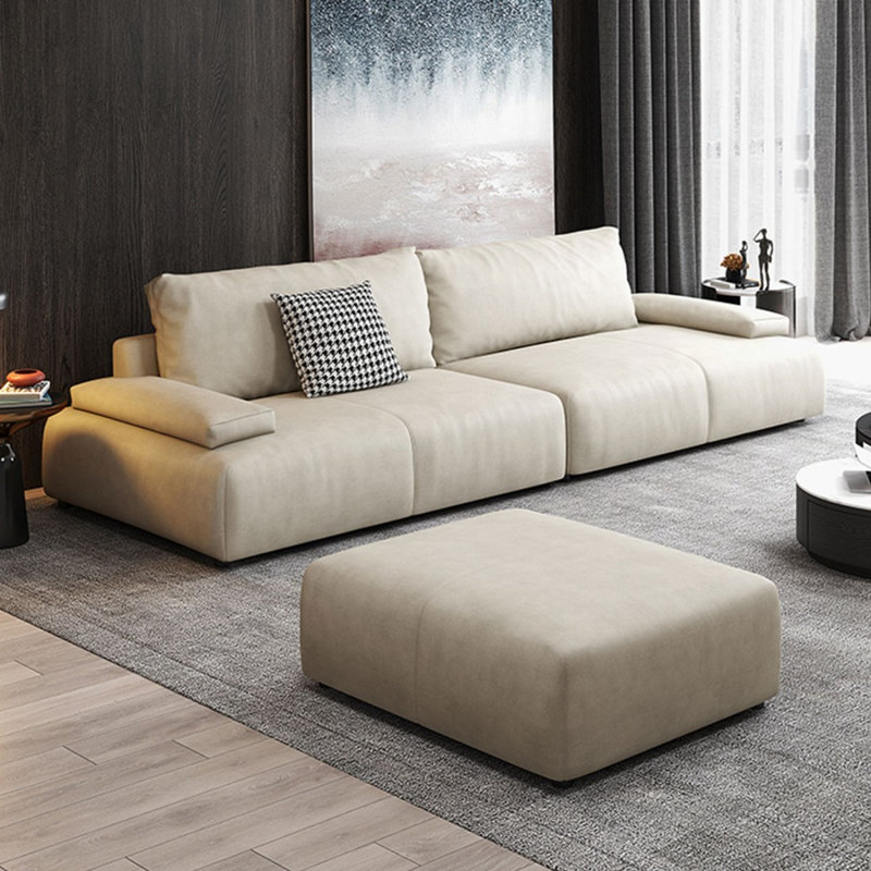 Coussin modulaire 100% polyester crème, H 33,46 po x l 110,24 po x P 39,37 po, Blanc crémeux