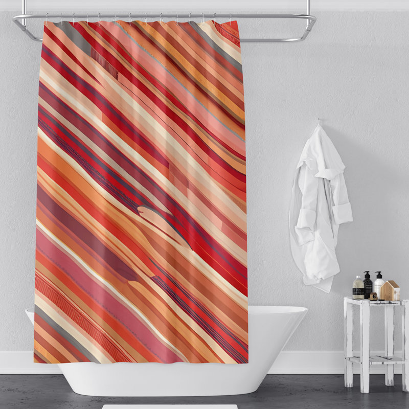 Striped Shower Curtain, 72" H x 70" W