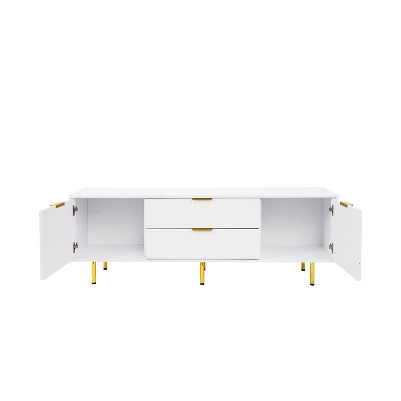 Modern Warm White TV Cabinet , For Living Room Bedroom