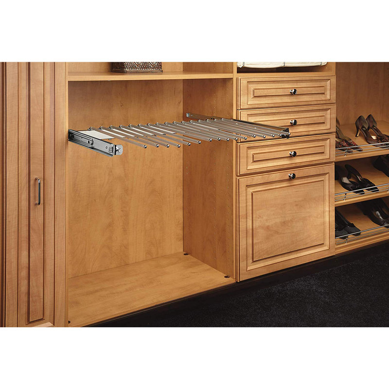 Chrome Portable Wire Closet Pullout Pants Rack