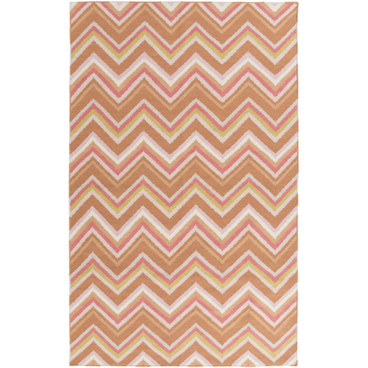 Tapis rouille/crème/turquoise en laine tissé à plat à la main Holden