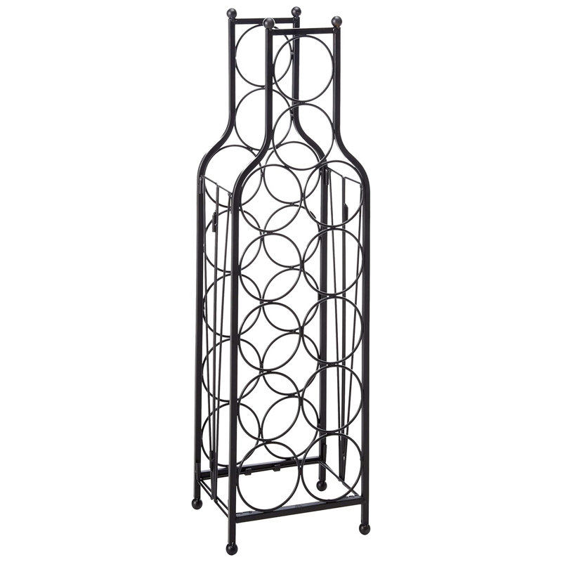 Raishon Floor Wine Bottle Rack in Black