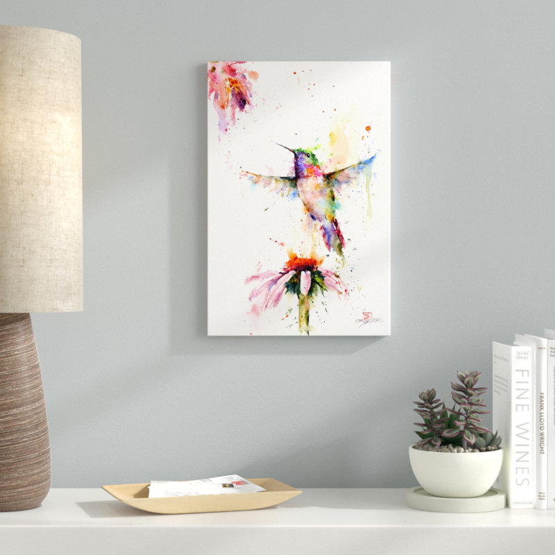 "entre les fleurs" , reproduction d’art sur toile tendue, H 26 po x l 18 po x P 1,5 po, Toile avec cadre noir, Pas de tapis