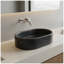 Lavabo vasque ovale de luxe en marbre naturel gris foncé pour salle de bain