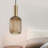 Ribber Glass Pendant Lamp In Brass Finished-2113379795