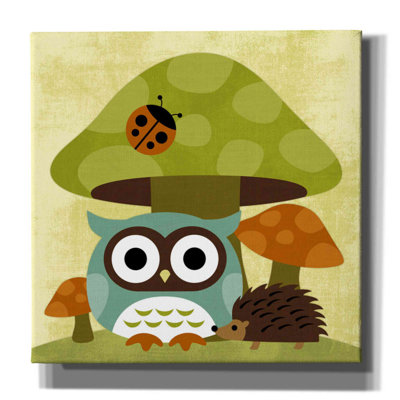 «Owl and Hedgehog» par Nancy Lee - reproduction d'art sur toile tendue