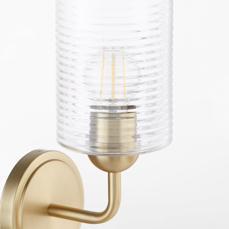 Applique murale en verre 1 lumière CHARLOTTE, Aged Brass