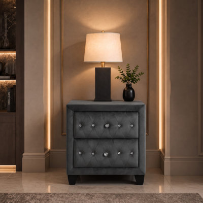 Rausch Upholstered 2-Drawer Nightstand