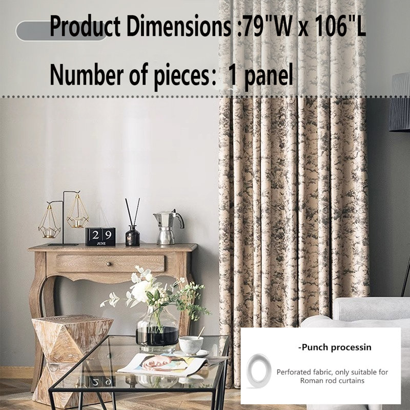 Annabal Polyester Blend Room Darkening Curtain Single Panel, 79" W x 106" L