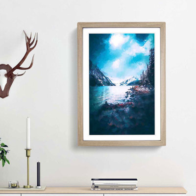 Chephren Lake in Canada in Abstract - Picture Frame Painting Print