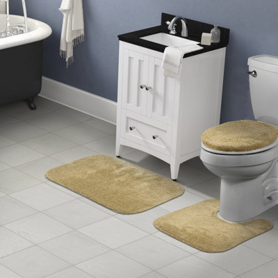 Mccluney 3 Piece Ultra Soft Bath Rug Set with Non-Slip Backing
