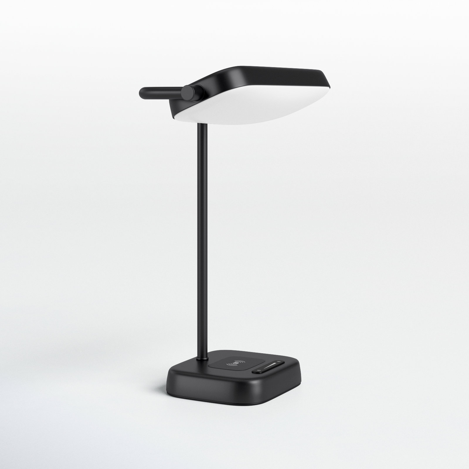 Metal USB Desk Lamp, Black, Black Metal w. Frosted Diffuser