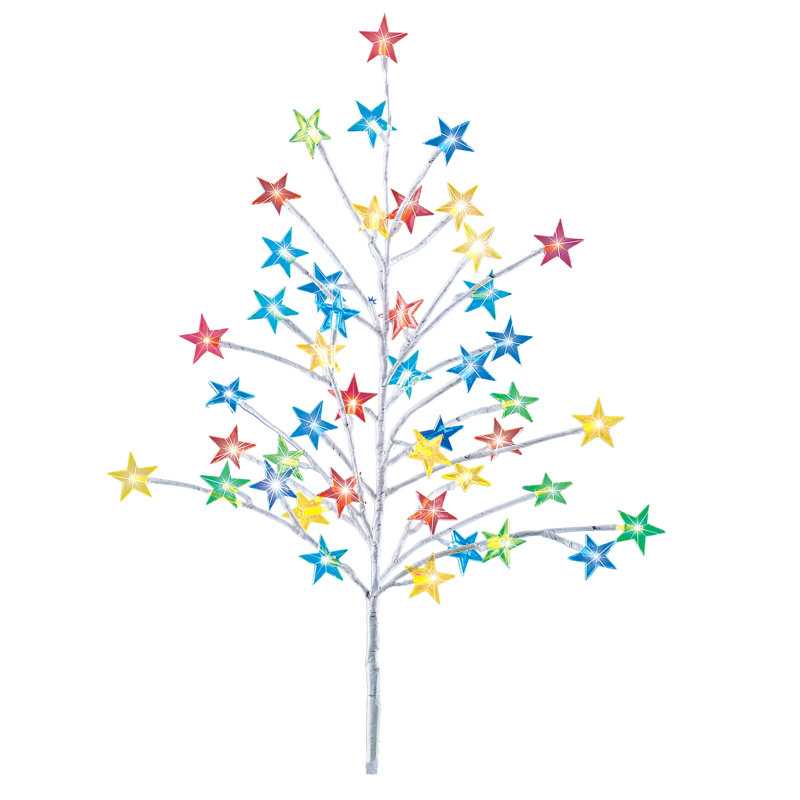 Solar Powered Multicolor Star Tree Stake with 40 LED Lights