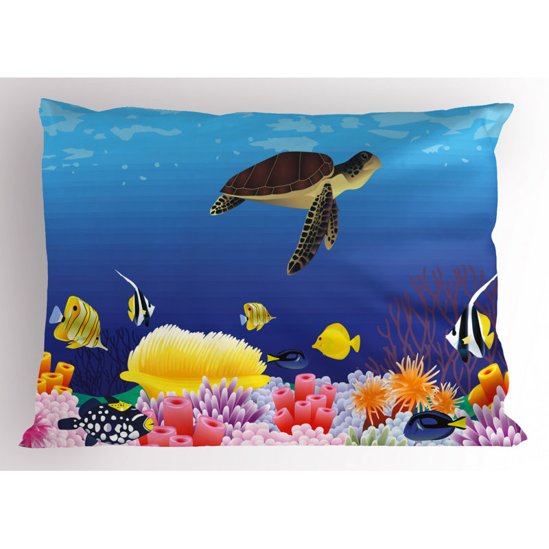 Kids Ocean Adventure Multicolor Polyester Pillow Sham