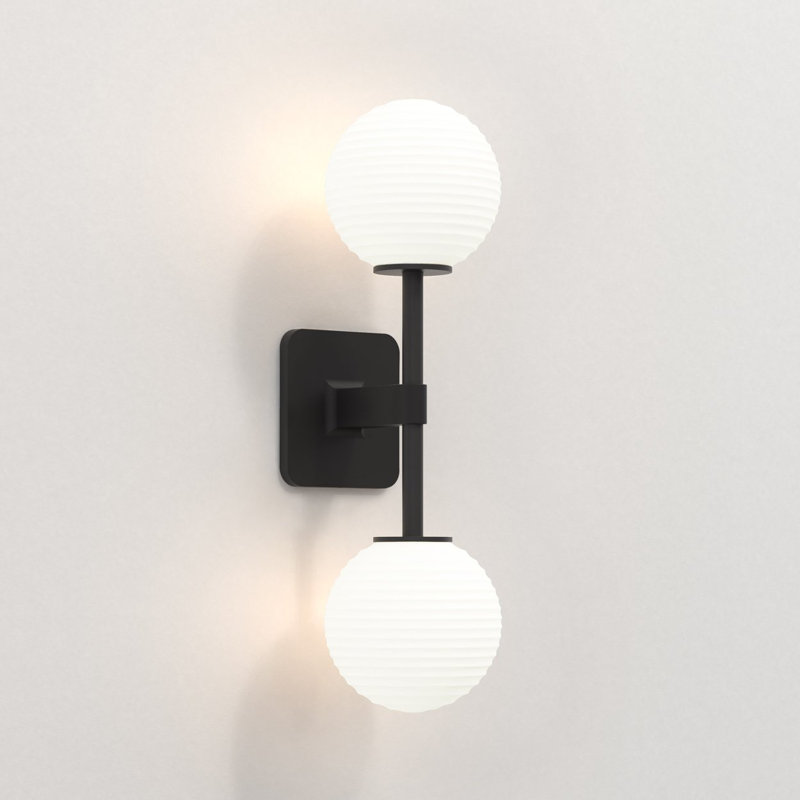 Tacoma 2 - Light Armed Sconce, Matte Black, Clear