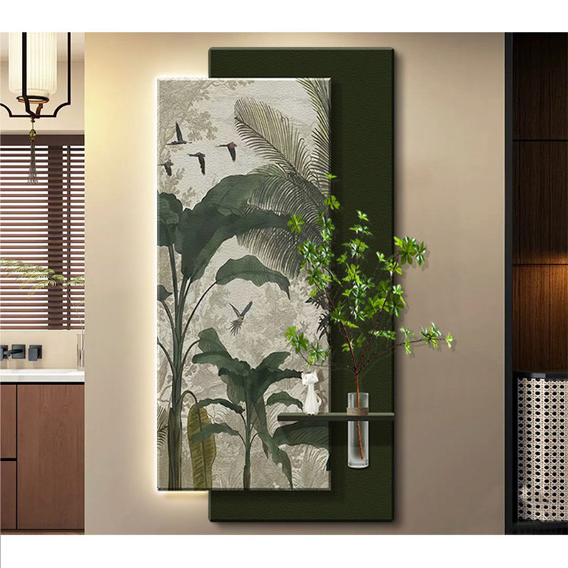 Art mural luxueux de luxe nordique en grès hydroponique à DEL, H 62,99 po x l 31,5 po x P 1,73 po