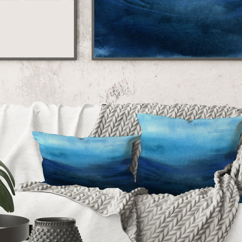 Housse et insert de coussin carré sous-marin à compostion aquatique, 18" x 18"