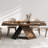 63''-79'' Farmhouse Style Extendable Walnut Dining Table Seats 6-8 People-41360925