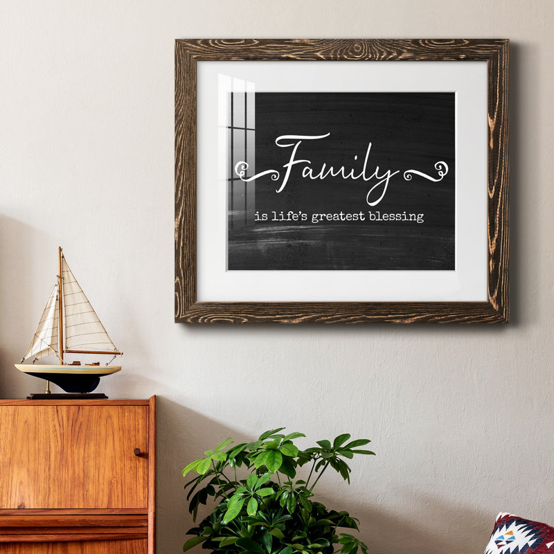 Greatest Blessing - Art textuel avec cadre photo, H 37,5 po x l 27,5 po x P 1,5 po, Encadré de bois de noyer