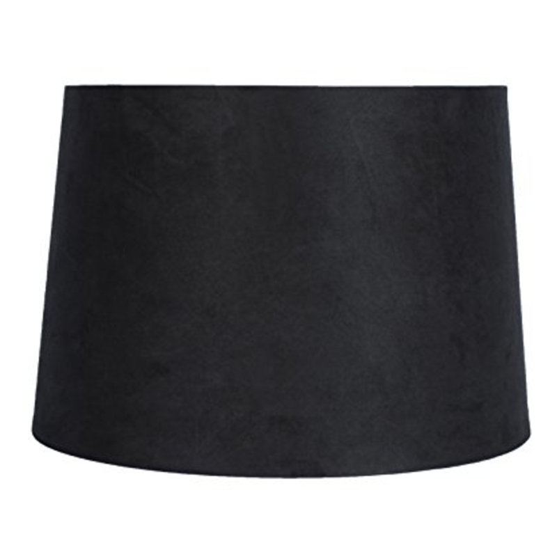 Abat-jour cylindrique en chenille H 8,5 po x l 12 po (araignée), Noir