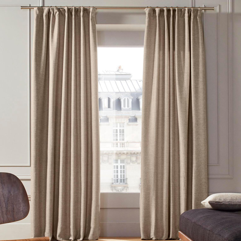 Coconut Room Darkening Single Curtain Panel, Light Beige, 135 W x 350 D cm