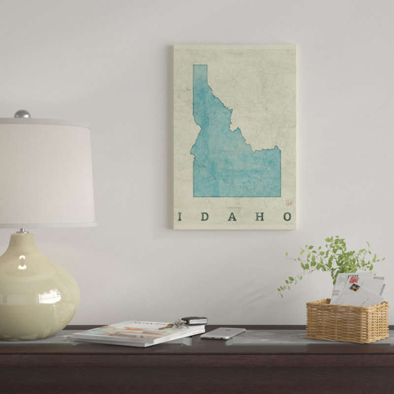 «Idaho Map», impression sur toile, H 60 po x l 40po x P 1,5 po, Toile tendue, Pas de tapis