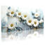 «Daisy Floral Art», reproduction d'art sur toile tendue sur toile (ensemble de 3)-391871005