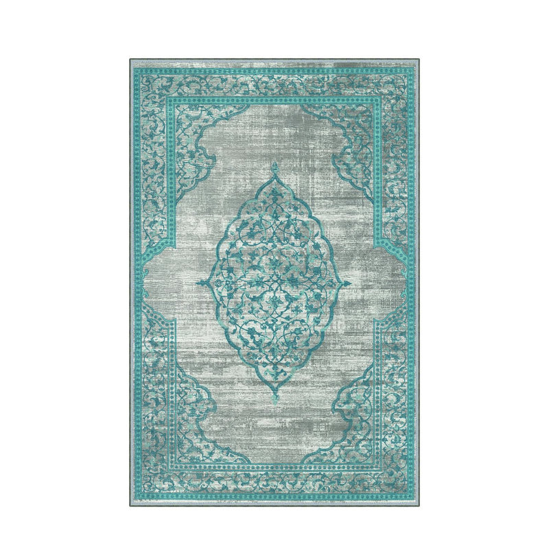 Stylish Woven Carpet, 31.5 x 47.2 inches | 100% Polyester, Pile Height: 0.04 inches, Total Height: 0.31 inches | Antibacterial, Non-Slip PVC Felt Underside | Machine Washable, Perfect for Living Room & Bedroom Decor