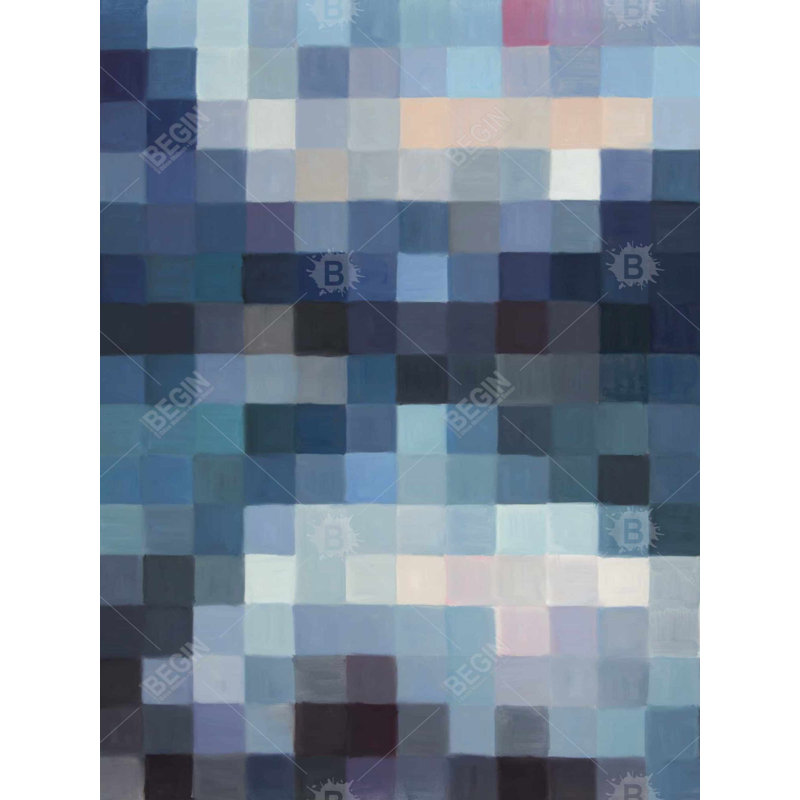 Pixelated Mountainous Landscape Blue Duvet Cover | Home Decor