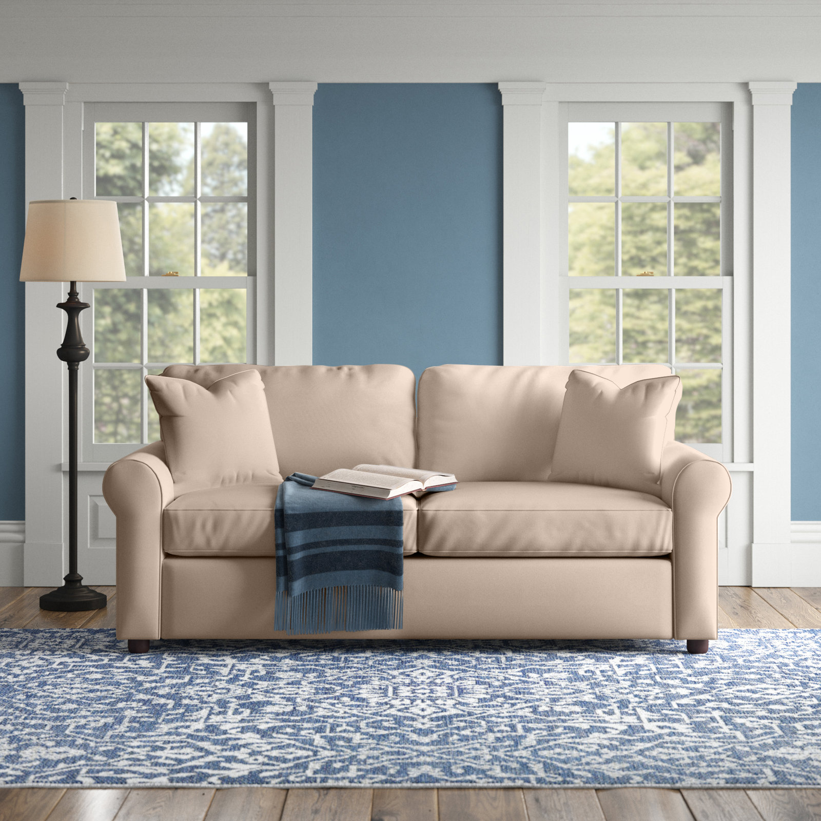 Warrington 82'' Upholstered Sofa, Conversation Linen Basketweave