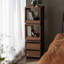 Bibliothèque standard en bois massif Nut-Brown