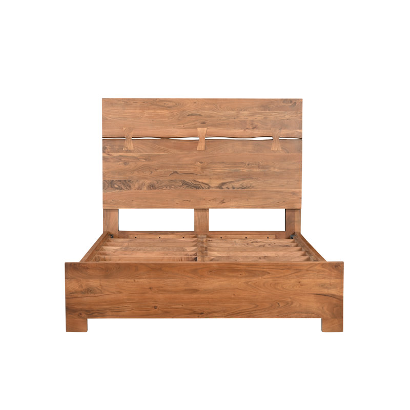 Live Edge Solid Wood Panel Bed, Queen