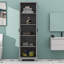 Armoire de rangement avec tablette réglable, deux portes pour la salle de bain ou le bureau-113664328