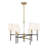 Egina 6-Light Chandelier In Matte Black With Warm Brass Accents