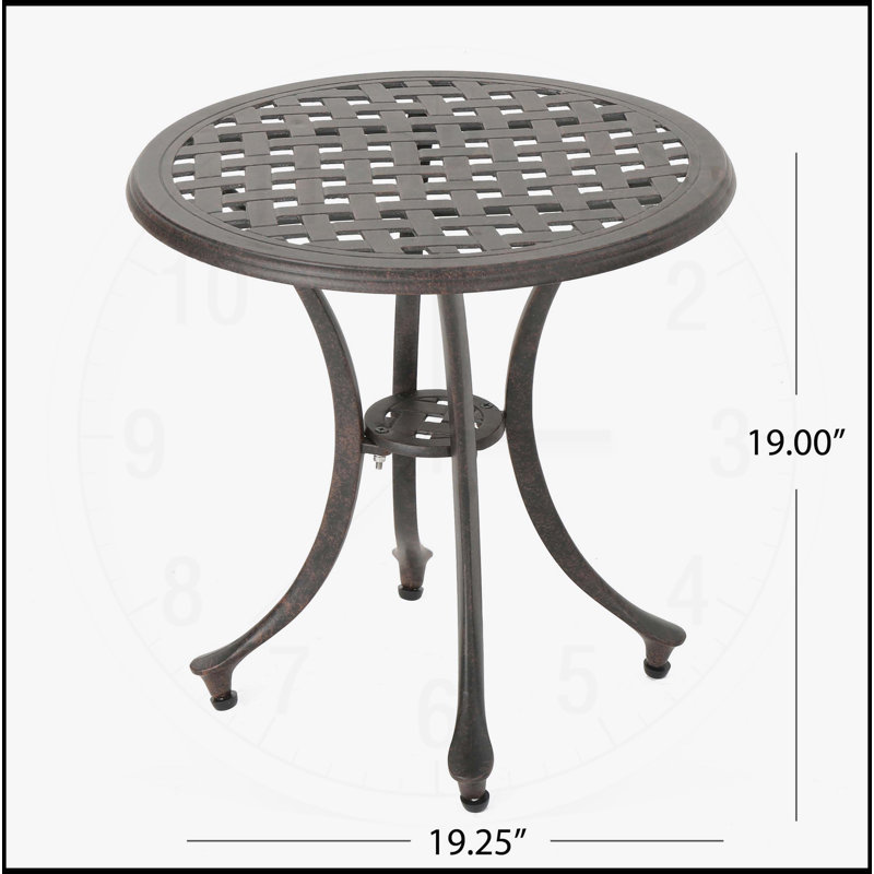 Table d'appoint d'extérieur en fonte d'aluminium avec un design élégant et une fabrication durable