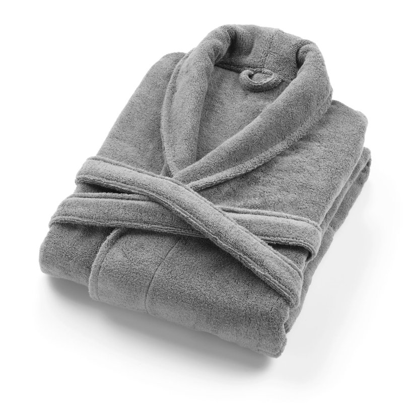 Peignoir mi-mollet unisexe avec poches Boff, Gris foncé, M
