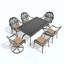 Ensemble de salle à manger 7 pièces en aluminium coulé toutes saisons comprenant 2 chaises pivotantes, 4 chaises et une table rectangulaire avec cadre