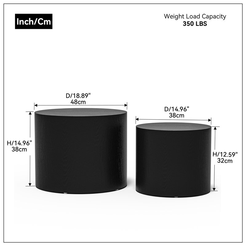 Versatile & Set Of 2 Mdf Side/nesting Tables For Home & Office