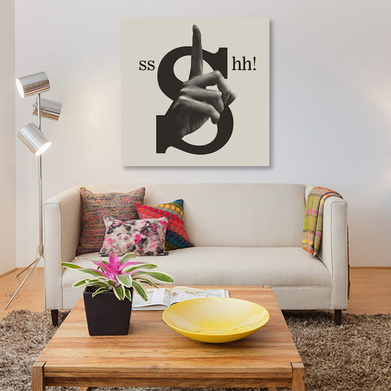 « shh » par ali gulec, impression sur toile tendue, H 12 po x l 12 po x P 0,75 po, Toile tendue, Pas de tapis