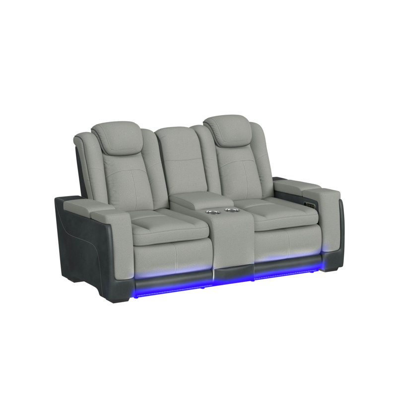 Causeuse Olvan Power Motion avec appui-tête, DEL et console Rocky