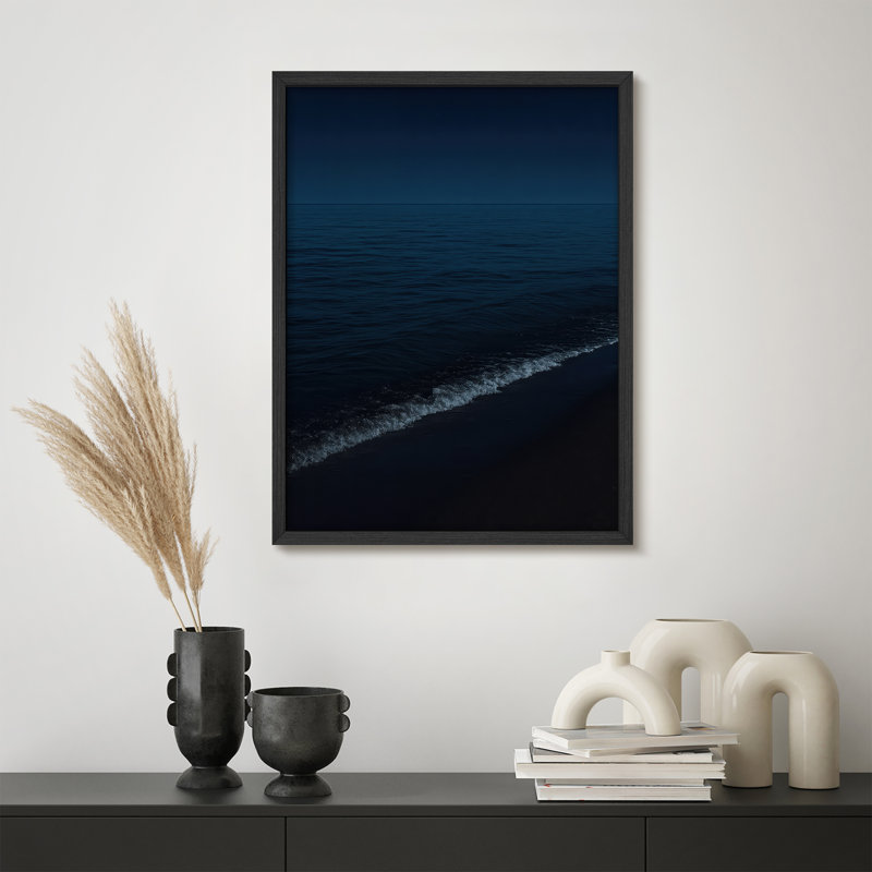 Reproduction d'art encadrée abstraite pour décoration intérieure moderne - 11 po x 14 po, H 14 po x l 11 po, Noir
