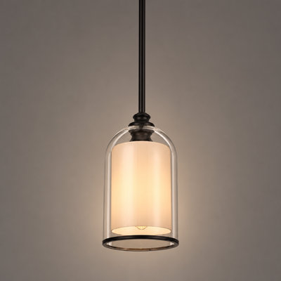 Single Pendant with Glass Bell Shade