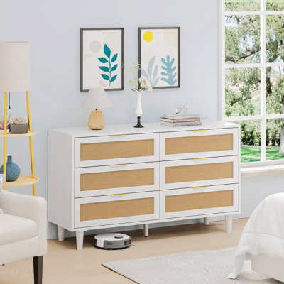 6-Drawers Rattan Storage Cabinet Rattan Drawer